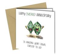 Funny 55th Anniversary Card, Unique Design, 'Happy Emerald Anniversary' 55 years down, forever to go #1743