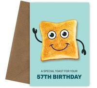 Funny 57th Birthday Card for Men and Women - Grandparents, Nanny, Grandad 57th Birthday Cards - Humorous Bday Toast for Him or Her, Funny Bday Card