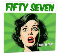 Funny 57th Birthday Card for Women - Comic Style - Ladies Birthday Cards for Friend Mum Nan Grandma Sister 57 Years Old fifty seventh, fifty seven Her Aunt female