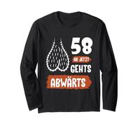 Funny 58th Birthday Shirt Gag Gift Downhill Humor Long Sleeve T-Shirt