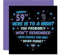 Funny 59th Birthday Card for Men Women - Won't Remember - Happy Birthday Cards for 59 Year Old Dad Mum Auntie Uncle Cousin Friend, 145mm Bday Greeting Cards Gift