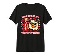 Funny 6 7 Meme Bacon Egg Couple Matching Valentine Premium T-Shirt