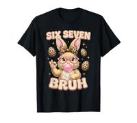 Funny 6 7 Meme Six Seven Bunny Leopard Bow 6-7 Girls Kid T-Shirt
