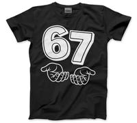 Funny 6 7 Top for Kids - 67 6-7 Hands Slogan T-Shirt - Six Seven Graphic Tee Internet Meme Fun Number Day Tshirt - 7-8 Years Black