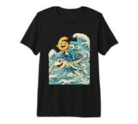 Funny 6 7 Turtle Surf Cartoon Ocean Wave Art Premium T-Shirt
