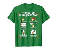 Funny 6 Things I Do in My Spare Time Guitar Player Lover T-Shirt, Men, Kelly Green, 3X-Large