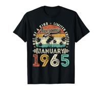 Funny 60 Year Old Vintage January 1965 60th Birthday Men Dad T-Shirt