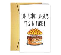 Funny 60th 70th 80th Birthday Card for Dad Mom Grandad Grandma Friend Bestie Women, Snarky Aging Humor Happy Birthday Card for Him & Her,Getting Old Birthday Card, Oh Lord Jesus It's A Fire