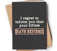 Funny 60th Birthday Card for men or women with envelope | Joke card for someone who is turning 60 years old | Original and unique present idea for family, friends or a co-worker. | I Regret To Fifties