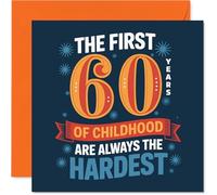 Funny 60th Birthday Card - Still a Big Kid at Heart - Bold Playful Text with a Splash of Vibrant Colour - Brilliant for Milestone Laughs - 145mm Square, Envelope Included