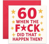 Funny 60th Birthday Card - 'When Did That Happen Then?' Joke - Hilarious Gift for Older Adults - Blank Inside with Envelope