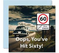 Funny 60th Birthday Cards for Men Woman - You've Hit Happy Birthday Card for Grandad Nanny Grandma Dad Mum Brother Sister Uncle Auntie, 145mm Joke Banter Bday Greeting Cards