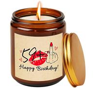 Funny 60th Birthday Gifts for Women - Handmade Soy Wax Lavender Scented Candles 59+1 Birthday Decorations for Her Him Teachers Family Friend Happy Birthday Candle Ideas Gift