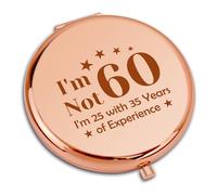 Funny 60th Birthday Gifts for Women Travel Compact Pocket Makeup Mirror Turning 60 Year Old Birthday Gift Ideas for Wife Mum Daughter Sister Aunt Colleague Happy 60th Birthday Gifts for Her