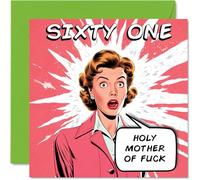 Funny 61st Birthday Cards for Woman Men - Comic Years - Happy Birthday Card for Dad Mum Grandad Nanny Grandma Gran Uncle Auntie Cousin, 145mm Rude Joke Humour Greeting Cards
