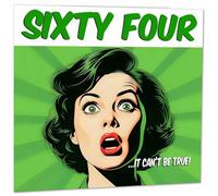 Funny 64th Birthday Card for Women - Comic Style - Ladies Birthday Cards for Friend Mum Nan Grandma Sister 64 Years Old sixty four, sixty fourth Her Aunt female