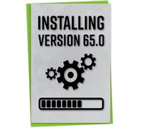 Funny 65th Birthday Card for Gamer, Installing Version 65.0, Age 65 Card for Man, Birthday Greeting Geek, Happy 65th Celebration, Bday Gift Him or Her