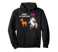 Funny 65th Birthday Party Unicorn Celebration Cute Pullover Hoodie