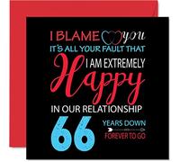Funny 66th Anniversary Card for Husband Wife - Your Fault I'm Extremely Happy - Happy 66th Wedding Anniversary Card for Partner, 145mm Greeting Cards Anniversaries