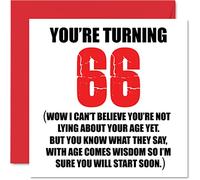 Funny 66th Birthday Cards for Men Woman - Start Lying - Fun Birthday Card for Dad Mum Grandad Nanny Grandma Gran Uncle Auntie Cousin, 145mm Rude Joke Humour Greeting Cards
