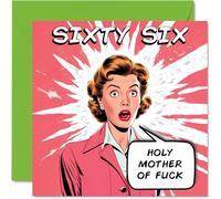 Funny 66th Birthday Cards for Woman Men, Comic Years | Happy Birthday Card for Mum or Dad Grandad Nanny Grandma Gran Uncle Auntie Cousin, 145mm Rude Joke Humour Greeting Cards