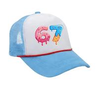 Funny 67 Baseball Hat for Adult Kids, Adjustable Ice Cream Drip Number Six Seven Printed Hat, Soft Breathable 67 Headwear for Travel Sports Daily Walking