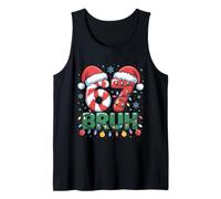 Funny 67 Bruh Meme Christmas Lights Candy Cane Design Tank Top