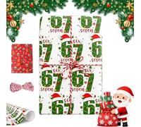 Funny 67 Christmas Wrapping Paper - Hilarious 6 7 Meme Gift Wrap Roll for Holiday, Xmas Parties & Gag Gifts, Unique Santa 67 Christmas Paper (white)