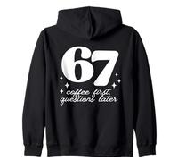 Funny 67 Coffee First Teacher Brain Rot Meme Gen Alpha Slang Zip Hoodie