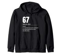 Funny 67 Definition The Meaning of 67 Meme Six Seven Zip Hoodie