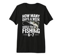 Funny 67 Meme Six Seven Fish Fishing Premium T-Shirt