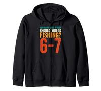 Funny 67 Meme Six Seven Fish Fishing Retro Zip Hoodie