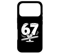 Funny 67 Seesaw Cartoon Sixty Seventh Birthday Case for iPhone 17 Pro