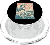 Funny 67 Six Seven Hokusai The Great Wave Vintage Japanese PopSockets PopGrip for MagSafe