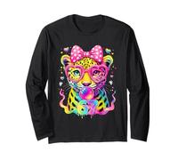 Funny 67 Six Seven Meme Leopard Bubblegum Coquette Bow Girls Long Sleeve T-Shirt