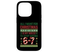 Funny 67 Six Seven Squad Meme Christmas Ugly Sweater Niece Case for iPhone 14 Pro