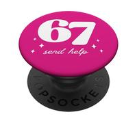 Funny 67 Teacher Send Help School Gen Alpha Slang PopSockets Adhesive PopGrip