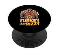 Funny 67 Thanksgiving Tee Turkey Is So Rizzy Six Seven Chain PopSockets Adhesive PopGrip