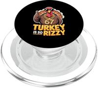 Funny 67 Thanksgiving Tee Turkey Is So Rizzy Six Seven Chain PopSockets PopGrip for MagSafe