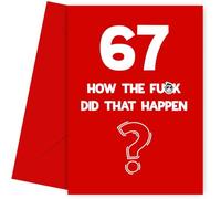 Funny 67th Birthday Card for Him or Her | Rude/Insult Bday Cards for Male or Female - 67th, 67, Funny Birthday Card