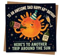 Funny 68th Birthday Card for Dad - To An Awesome Dad Happy 68th Birthday, Here's To Another Trip Around The Sun
