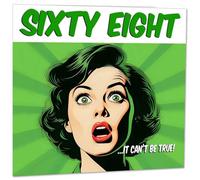 Funny 68th Birthday Card for Women - Comic Style - Ladies Birthday Cards for Friend Mum Nan Grandma Sister 68 Years Old Sixty Eight, Sixty Eighth Her Aunt female