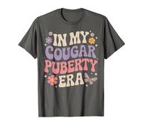 Funny 70s Retro Menopause Midlife Cougar Puberty T-Shirt, Men, Asphalt Grey, Large