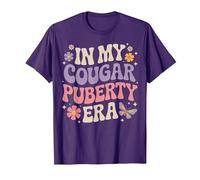 Funny 70s Retro Menopause Midlife Cougar Puberty T-Shirt, Men, Purple, Small