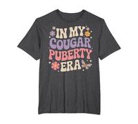 Funny 70s Retro Menopause Midlife Cougar Puberty T-Shirt, Men's Big and Tall, Dark Heather Grey, 6X Tall