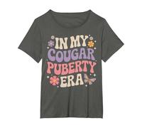 Funny 70s Retro Menopause Midlife Cougar Puberty T-Shirt, Women's Plus, Asphalt Grey, 2X