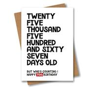 Funny 70th Birthday Card - 25567 Days Old But Who's Counting