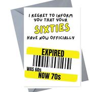 Funny 70th Birthday Card Cheeky Age Humour Sarcastic Milestone JBS09