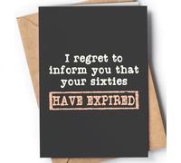 Funny 70th Birthday Card for men or women with envelope | Joke card for wife, husband, grandma, grandpa, sister, brother | Original present idea for family, friends or a co-worker. | I Regret Sixties