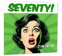 Funny 70th Birthday Card for Women - Comic Style - Ladies Birthday Cards for Friend Mum Nan Grandma Sister 70 Years Old Seventy, Seventieth Her Aunt female